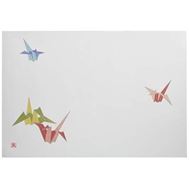 若泉漆器 上質紙マット 尺3寸長手テーブルマット 吉祥紋シリーズ 折り鶴 100枚入 B-26-30