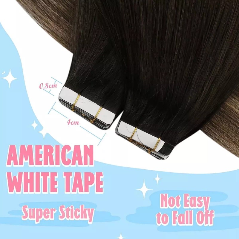 sunny hair Extensiones Cabello Real 14in Ombre Balayage Roots Negr