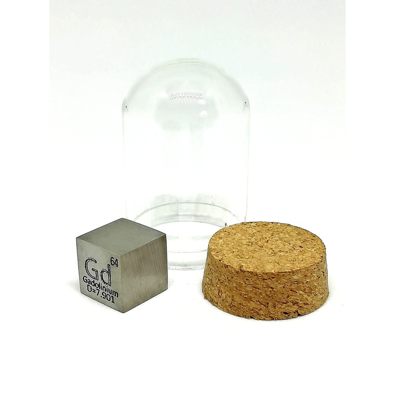 Element Specimen Gadolinium Gd (0.4 inch (10 mm) Cube, Engraved