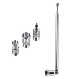 WUXIAOCSG FM Antenna Radio Telescopic Antenna 7 Section 75CM F Type Screw Terminal Portable Radio Antenna Replacement with 7MM 3 Conversion Connector Portable Home Stereo Receiver Vedio Home Theater