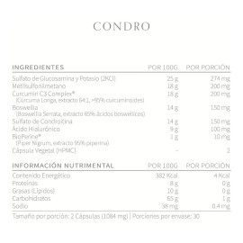 Oxomio Condro - 60 Cápsulas - Joint Support - Sin sabor