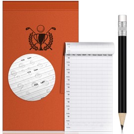 Yexiya Waterproof Golf Scorecard Book with Golf Pencil Golf Yardage Book All Weather Golf Notebook Golf Gifts Golf Log Book Pocket Golf Score Book for Men, Sports Outdoor Golf Club Accessories(Brown)