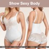 GROW LOOP Lace Bodysuit Deep V Neck Sleeveless Body Shaper