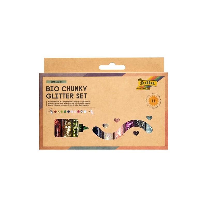folia 5891 Organic Chunky Glitter Set Starlight, 10 Tins Including