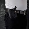 Le'aokuu Men's Genuine Leather Wallet Organiser Double Checkbook Wallet Pattern