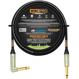 Cable para guitarra, bajo e instrumentos de 10 pies - WBC-PRO-Guitar - 20 AWG - Baja capacitancia (18pF/pie) - Grado profesional - A base de grafito -