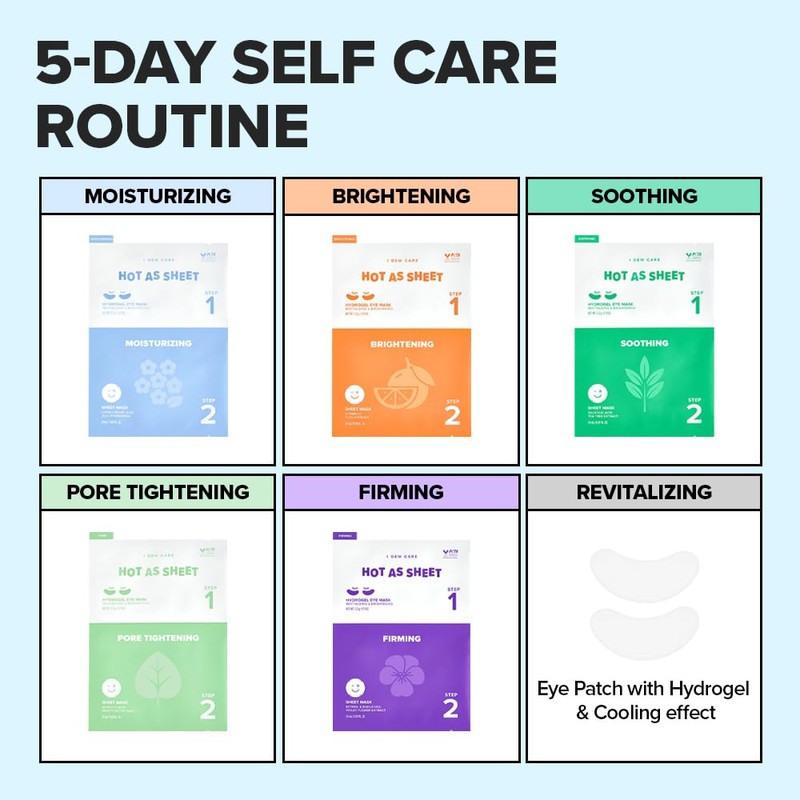 I DEW CARE Collagen Sheet Mask Variety Pack with Eye