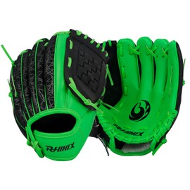 PHINIX Baseball Glove Tee-Ball Mitts for Kids Play & Training 8 .5"- 9" (9", Green)