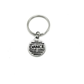 JKCE Designs Dance Words Charm Key Chain, Dancer Gifts, Daughter Gift, Dance Team, Dance