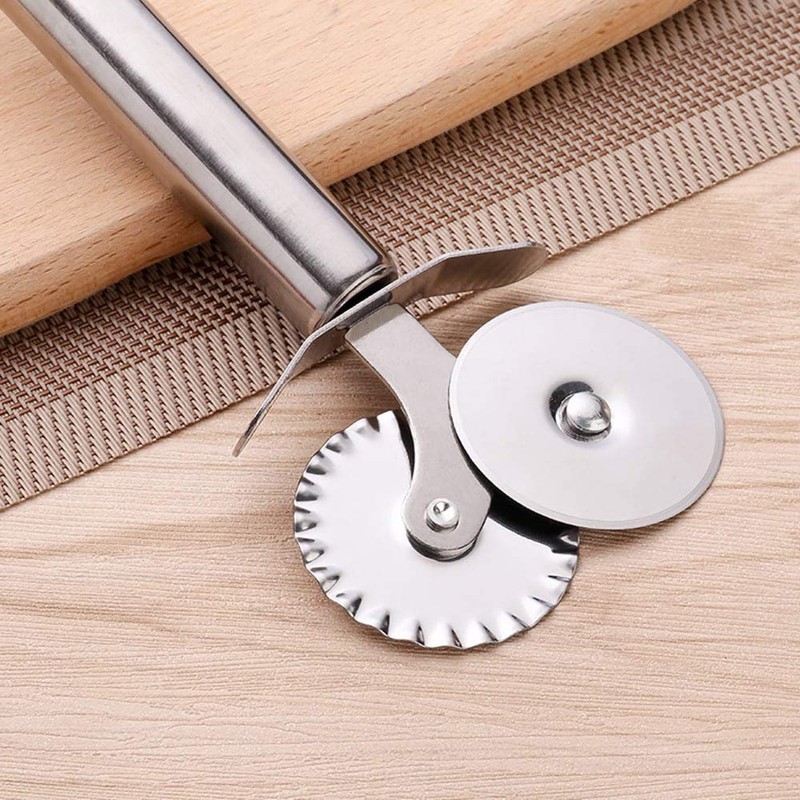 Stainless Steel Double Wheel Pizza Cutter Pizza Slicer Pizza Wheel