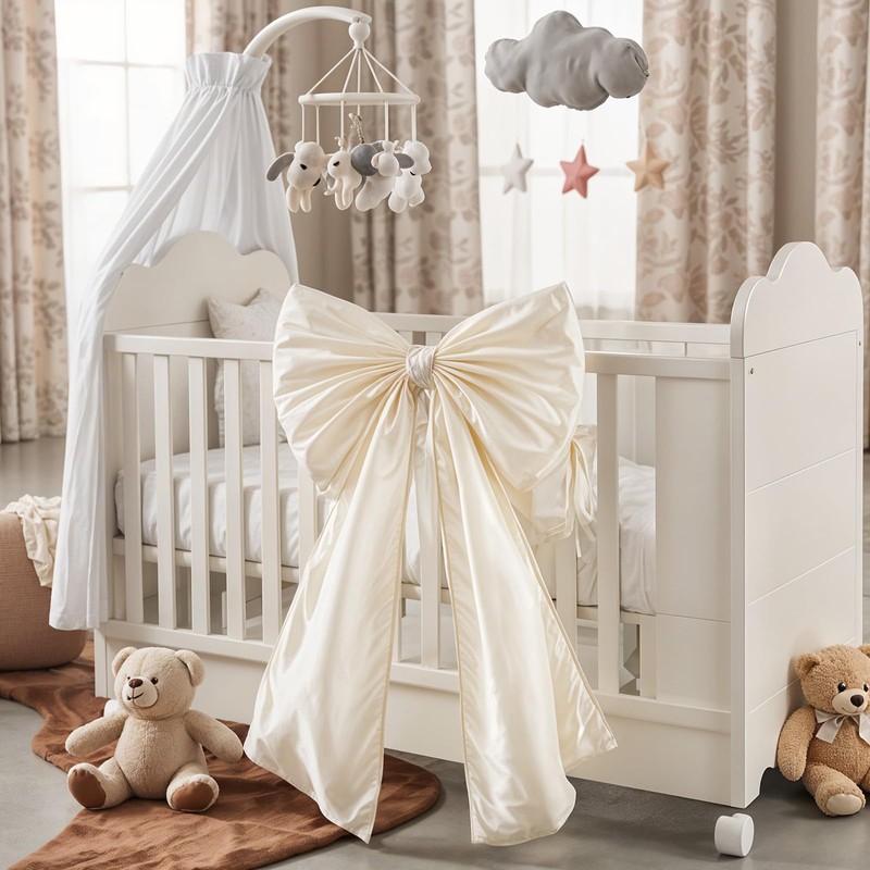 Froova Giant Bow Decoration Big Cream White Large Coquette Bow