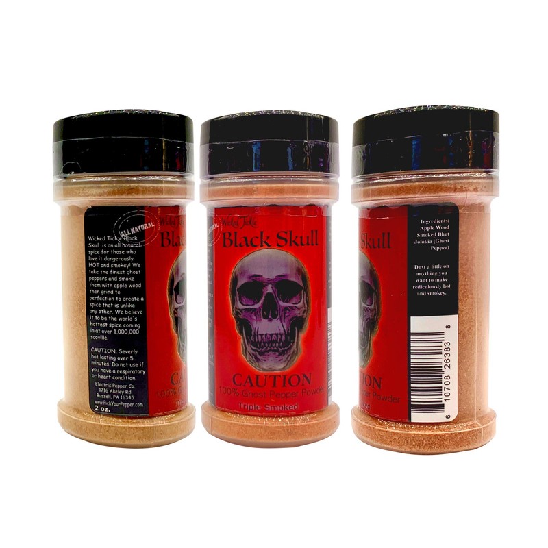 Wicked Tickle Black Skull Smoked Ghost Pepper Powder