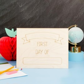 Back to School DIY First Day of School Sign 8-1/2 Inch, ⅛ Inch Thick, Pack of 10 Wood Message Board, by Woodpeckers