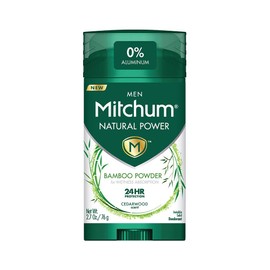 MEN Mitchum Natural Power Bamboo Powder for wetness absorption Cedarwood scent- 2.7 oz