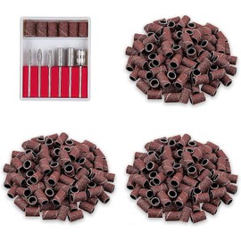 Nail Drill Bits Sanding Bands 300 PCS 3/32 Inch Coarse Medium Fine Grit Efile Sand Set Size #80#120#180 Electric File Nail Bits for Manicures and Pedicures Care Nail Tools