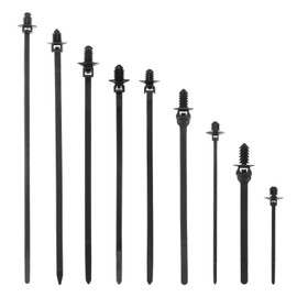 sourcing map 180Pcs Push Mount Cable Zip Tie 9 Size Nylon Self Locking Cable Strap Thread Style 0.22" Heavy Duct Snap in Cable Zip Ties for Household Electronic Auto Industry