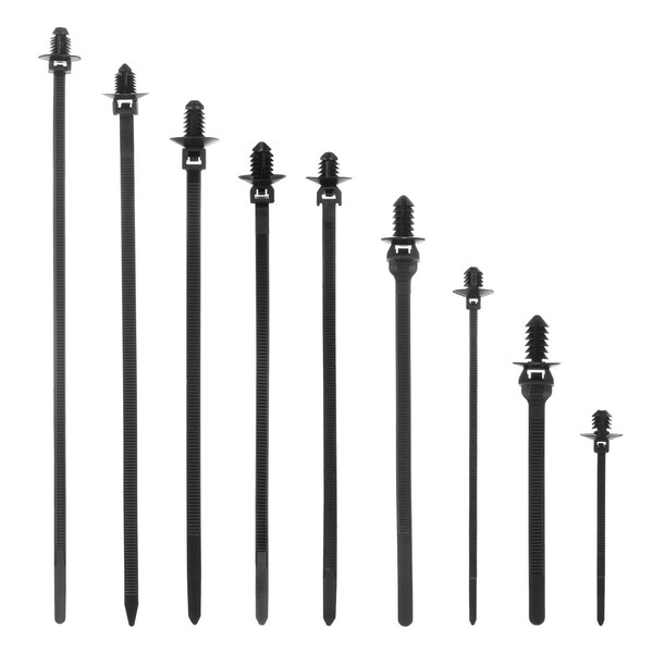 sourcing map 180Pcs Push Mount Cable Zip Tie 9 Size