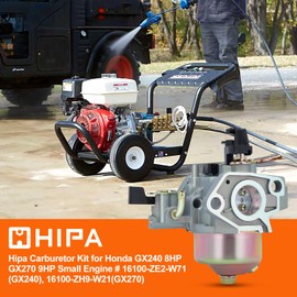 Hipa GX270 Carburetor for Honda GX240 8HP GX 270 9HP Small Engine Parts Carb Replace 16100-ZE2-W71 16100-ZH9-W21 with 17210-ZE2-515 Air Filter