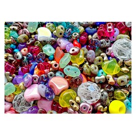 100g Mix All MATUBO Beads, Different Size and Shapes, Czech Glass