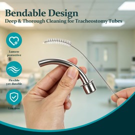 ZXMOBY 50 Pcs Tracheostomy Cleaning Brushes, 7.8 Inch Bendable Trach Tube Brush with Nylon Bristles (10mm/0.3in Diameter) for Tracheostomy Supplies Cleaning Pipe, and Tubes