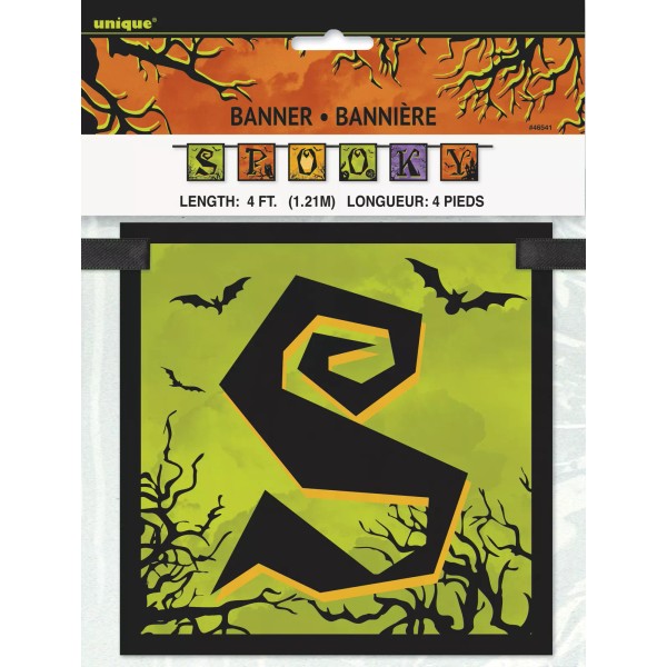 Unique Spooky Block Party Halloween 4 feet Banner