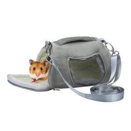 Litewood Pet Portable Carrier Bags Outgoing Breathable Handbag with Adjustable Single Shoulder Strap Travel Pouch Warm Nest Accessories for Sugar Glider Hamster Squirrel Small Animals (Grey)