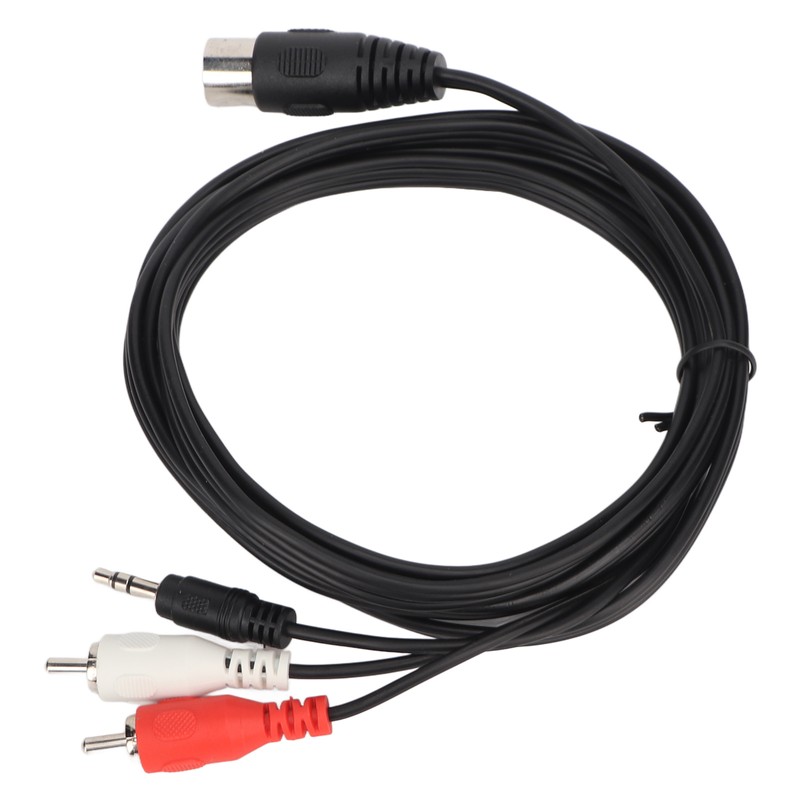 DIN 8 Pin to 3.5mm 2 RCA Cable Male to