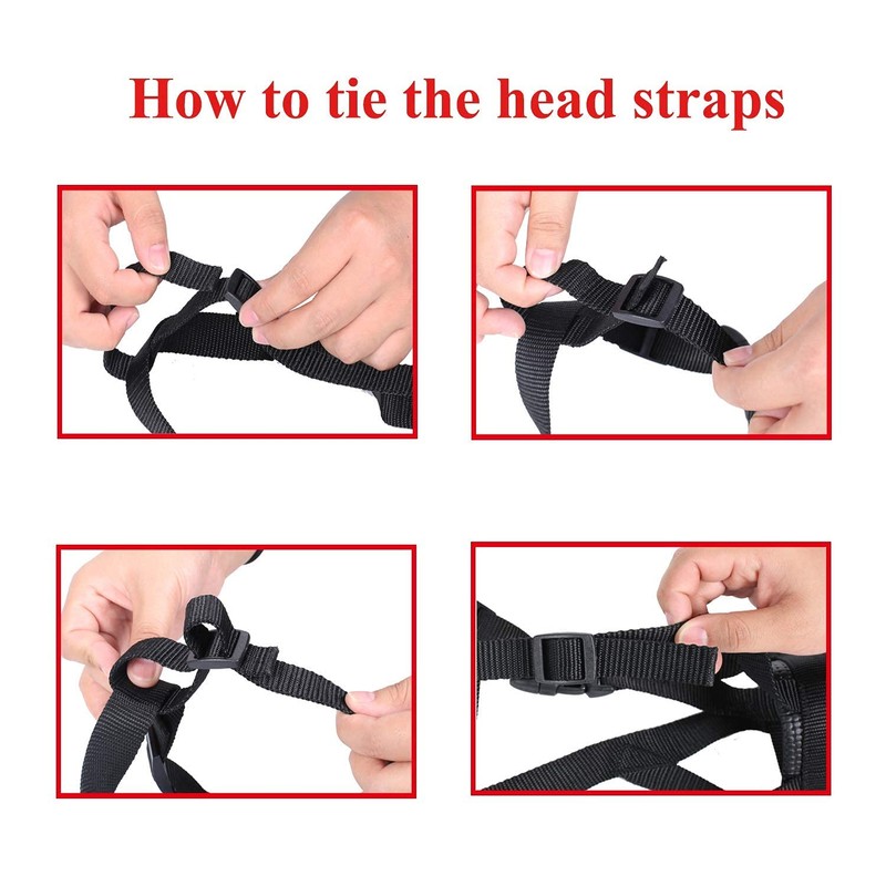 ILEPARK Nylon Dog Muzzle with Head Strap for Small, Medium,