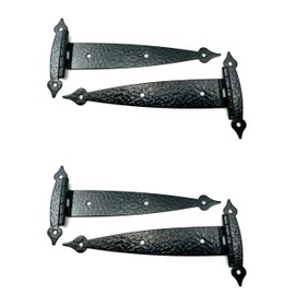 Harris Hardware 93F-HBE-4 Black Colonial Flush Surface Mount Strap Hinge with Black Screws