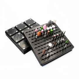 BOB'S TOOL COMPANY | 1/8" Shaft Rotary Bur Tool Bit Holder | 74 Slots | 2X3 42mm Gridfinity Compatible