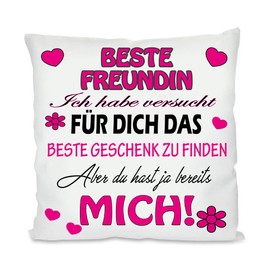 ICH HABE VERSUCHT FINDEN Kuschelkissen| Eltern Mama, Papa, Tante, Bruder, Schwester | Fotokissen | Motivkissen | bedrucktes Kissen | Kissen (mit Kissenfüllung, Beste Freundin)