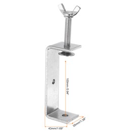 HARFINGTON 2pcs 304 Stainless Steel C Clamps 4.72" (120mm) Wide Jaw Opening Wood Clamps Metal U Beam Clamp for Woodworking Welding Building Household Mounting