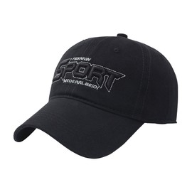 Buzz Selection Cap247 Sports Cap, Embroidered Letters, Logo, Simple Design, Sports, Men's, Women's, Black
