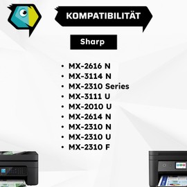 Inkadoo Toner for Sharp MX-23GTBA MX-2616 N MX-2310 Series MX-2010 U MX-2310 U MX-3114 N, Black, Approx. 18,000 Pages Toner Cartridges, Printer Toner