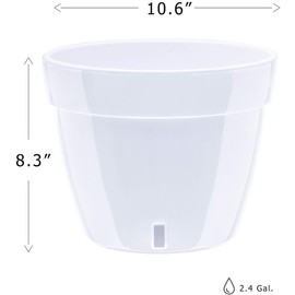 Santino 10.6 Inch Self Watering Planter Asti in RED-Pearl/White - Modern Flower Pot with Water Level Indicator for All House Plants, Flowers, Herbs, Succulents and Hanging Plants