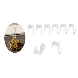 BigDean Set of 8 Window and Door Hooks – Made of Transparent Plastic – Discreet & Efficient – For a Window Rebate of Max. 1.7 cm – Ideal for Fairy Lights, Decorative Pendants & Christmas Decoration