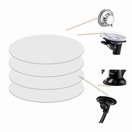 MGQFY 4 PCS 80mm (3.15") Circular Double Side Sticker Dashboard/Windshield Pad Mounting Disk for Suction Cup Car Phone Mount Holder Bracket GPS Camera and Other Suction Cup Items. (Clear)
