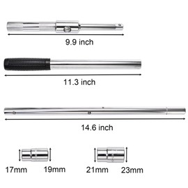 yarlung 25" Extended Lug Wrench, 4 Way Wheel Nut Wrench Set with Storage Box, Tire Iron Lug Wrench Lug Nut Remover for Cross Wrench, Labor Saving, 17mm/19mm and 21mm/23mm Standard Sockets