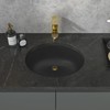 Sarlai Black Undermount Bathroom Sink -18 x15 inch Oval Vessel