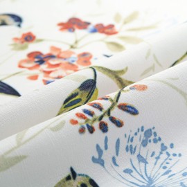 VOGOL Tier Curtains for Living Room, Birds Print Window Curtain Tier Pair 36 Inch Long Pocket Valances Panel Drapes for Small Windows, 2 Pieces