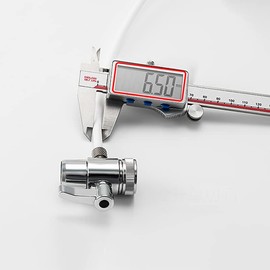 Kitchen Sink Faucet Adapter Diverter Valve Counter Top Water Filter Tube Tubing Replacement Part Adapter with M22 X M24 Connector, Brass Body, Chrome (1/4" OD Tubing Outlet)