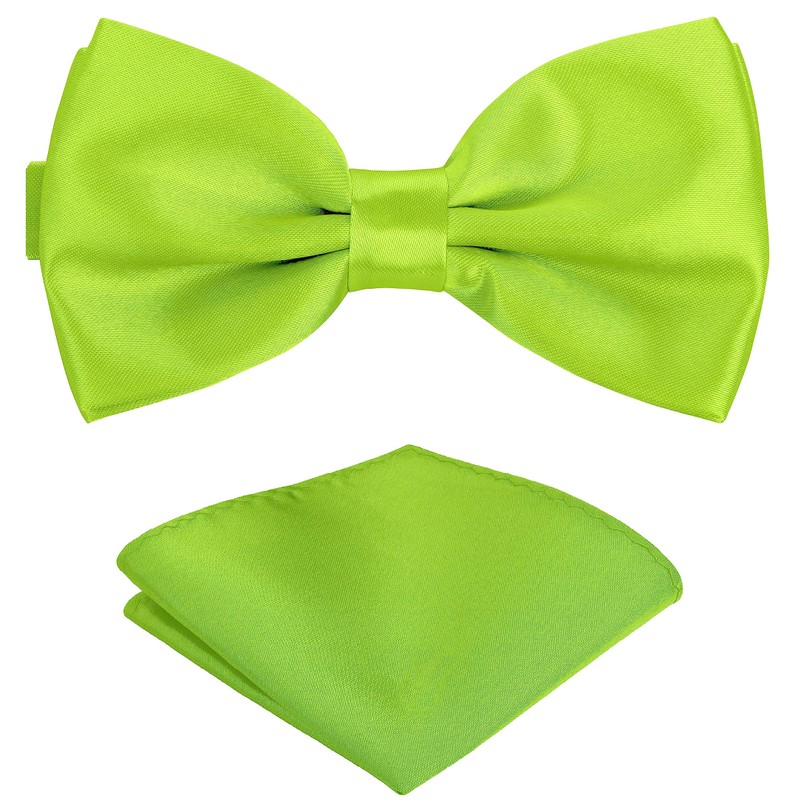 BomGuard Men's Bow Tie with Pocket Square Set - Bow
