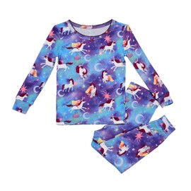 Baby Starters Uni the Unicorn 2-Piece Snug Fit Girls Pajamas (Silky Jersey, Purple Tie-Dye Print, 2T)