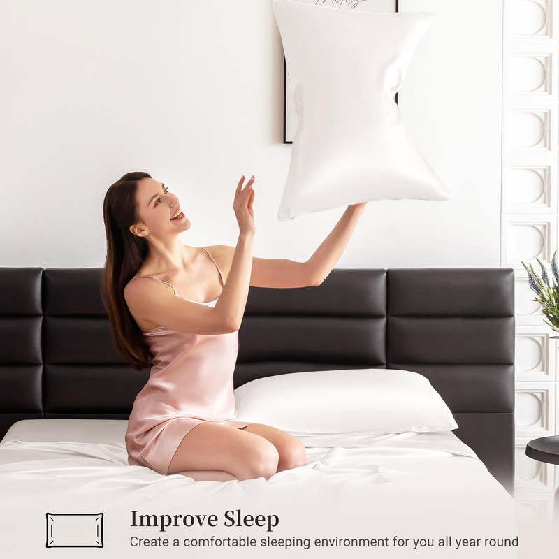 THXSILK 100% Silk Pillowcase for Hair and Skin, Both Sides