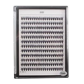 Bodermincer 240pcs C Curl 20D Cluster Eyelashes 0.07mm 20D-8mm to 20D-20mmTo Choose Professional Makeup Individual Cluster Eye Lashes False Lasehs Cluster Wholesale Bulk (20D-11mm)