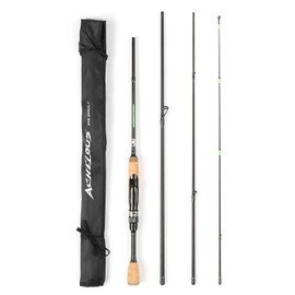 HUIOP Fishing Rod,4 Pieces Travel Rod, Portable Travel Spinning Fishing Rod Lightweight Carbon Fiber 4 Pieces Fishing Pole