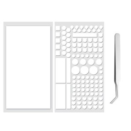 2pcs Light Blocking Stickers, with Tweezers Light Dimming LED Filters for Routers,Clocks and Electrical Appliances, LED Covers Blackout (White)