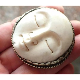 Unbranded Moon Face Ring in Tibetan Silver adjustable