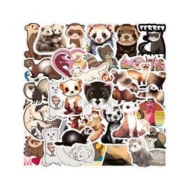 110 Pcs Ferrets Stickers for Children Teens Girls Boys,Cute Style Cartoon Animal Stickers for Water Bottles Computer,Bicycle,Skateboard,Laptop,Waterproof Vinyl for Wall,Graffiti Stickers