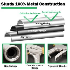 AUTOMAN Garden Nozzle Sprayer, High Pressure Spray Nozzle, 100% Metal Water Hose Nozzle, 4 Patterns Watering Nozzle, Heavy Duty Sprayer Garden Nozzle for Watering Plants & Lawns, Washing Cars & Pets